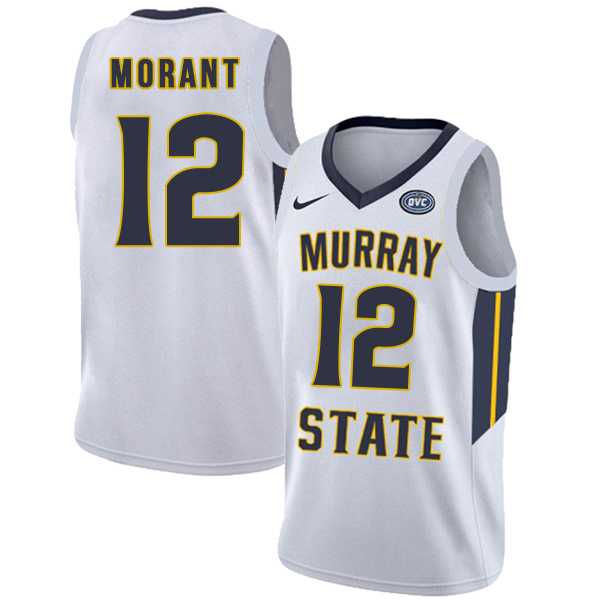 Murray State Racers #12 Ja Morant White College Basketball Jersey